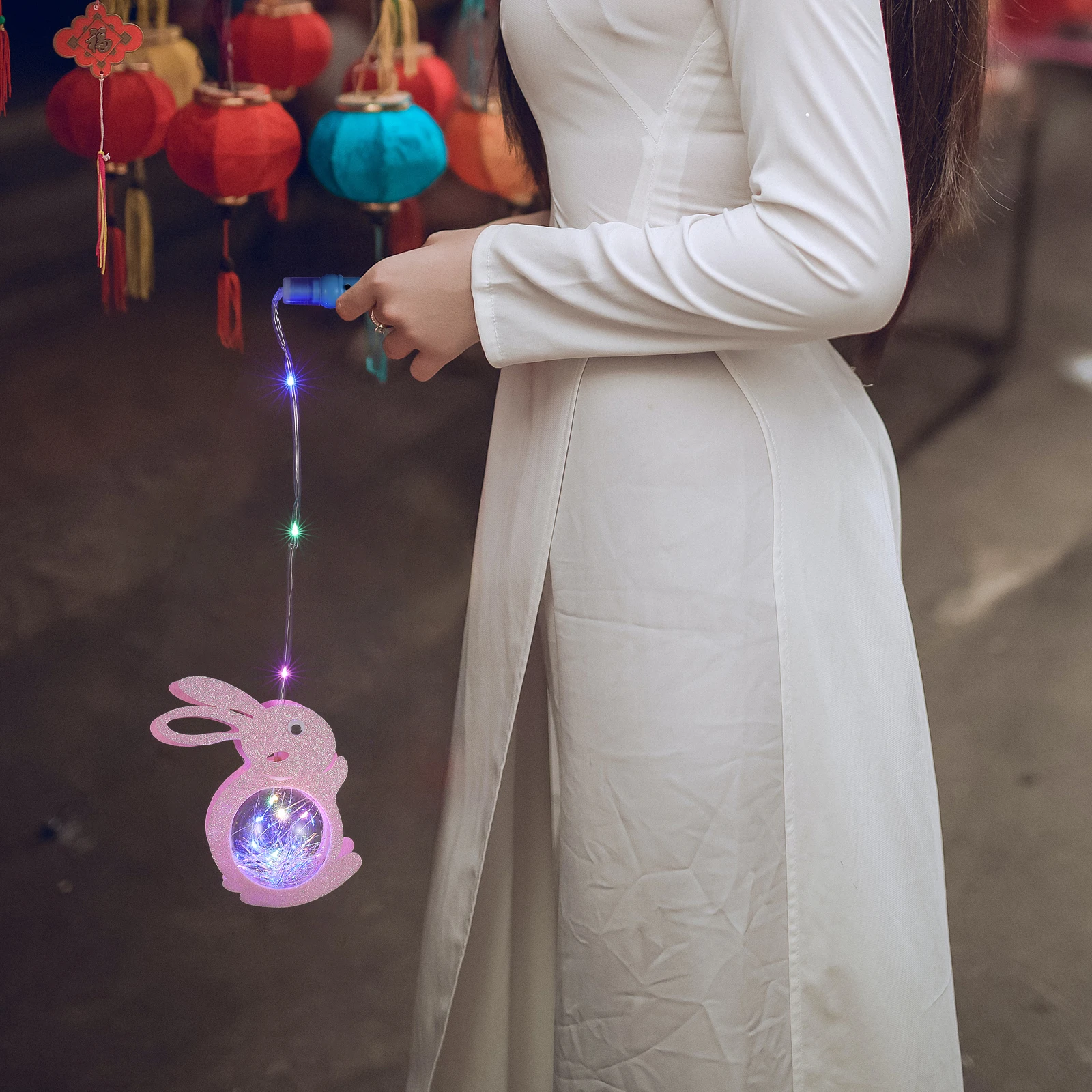 

2 Pcs Glowing Rabbit Shaped Light Bunny Luminous for Babies Christmas Rabbits Plastic Delicate Cartoon Child