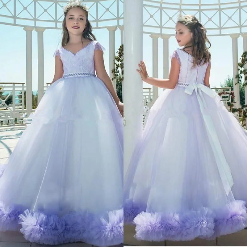 

Princess Puffy Flower Girl Dresses Ruffles Party Toddler Pageant Wears Baby Birthday Gowns Kids Formal First Communion Dress