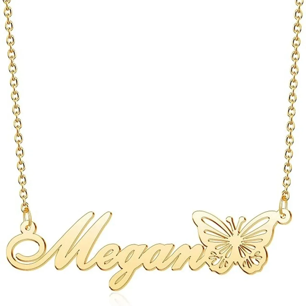 

Custom Butterfly Name Necklace Minimalist Jewelry Personalized Birth Butterfly Necklaces Pendant Bridesmaid Gift