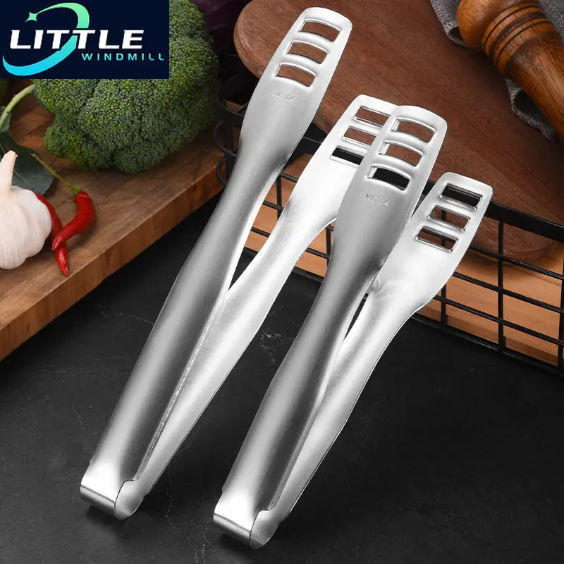 Stainless Steel Food Tongs Kitchen Utensils Buffet Cooking Tool Anti Heat Bread Clip Pastry Clamp for Desserts Salads Barbecue