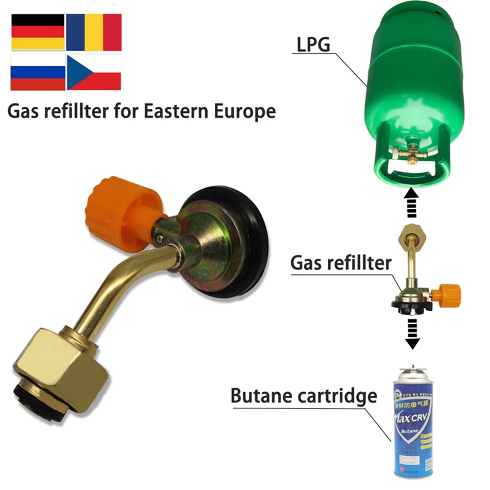 Plyn butan cylindr komora náplň konektor adaptér pro outdoorové kemping piknik butan cylindr náplň konektor adaptér klapka