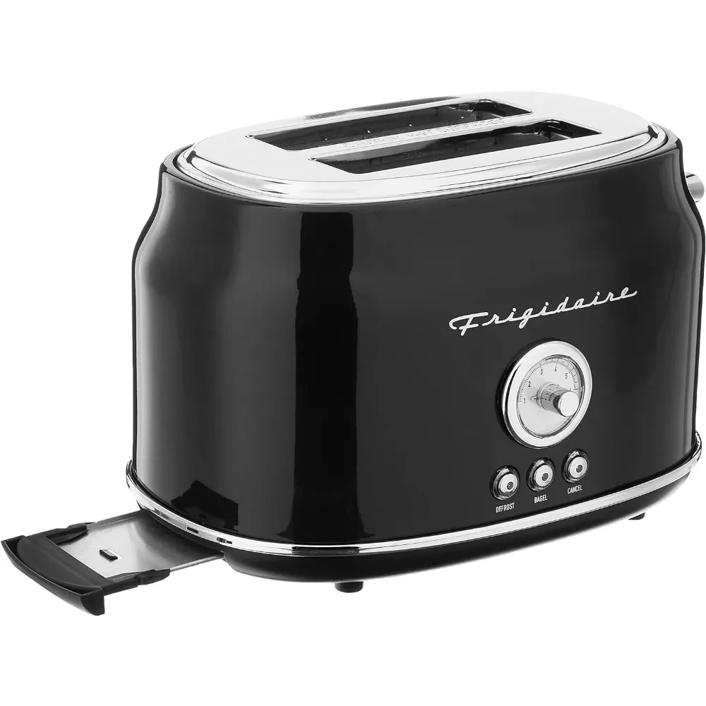 2 Slice Toaster, Wide Slot for Bread, English Muffins, and Bagels, 5 Adjustable Toast Settings, Cancel and Defrost, 900w, Black.