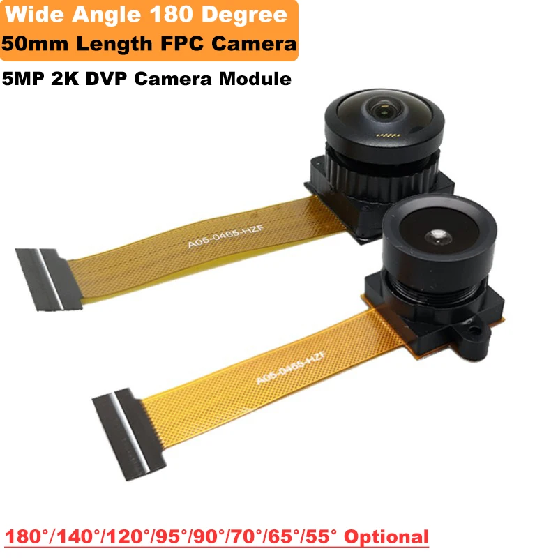 

ESP32 Webcam OV5640 CMOS Wide Angle Camera Module 5MP FOV 180 Degree 1080P HD High Resolution Distortionles With FPC 50mm Length