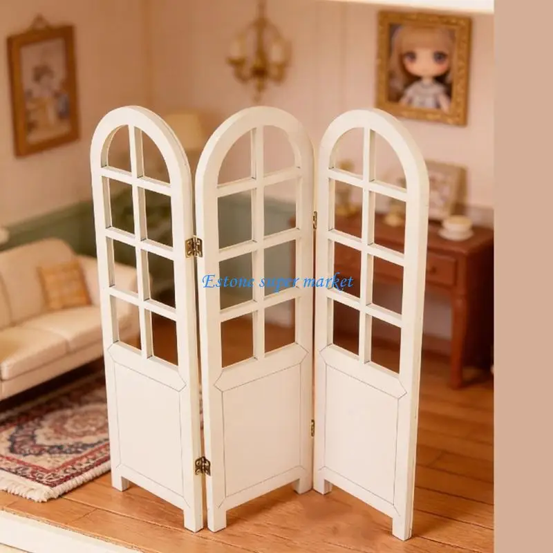 

090B Античная европейская дизайнерская ширма масштаба 1/6, миниатюрная фигурка мебели для кукольного дома