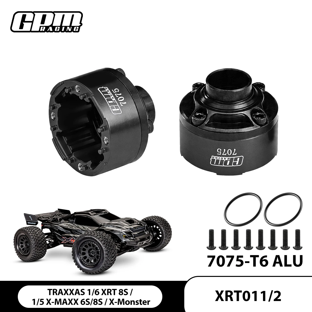 

GPM Carbon Steel+Alloy 7075 Front/Center/Rear Diff Case Set TRAXXAS XRT X-Maxx 77076-4
