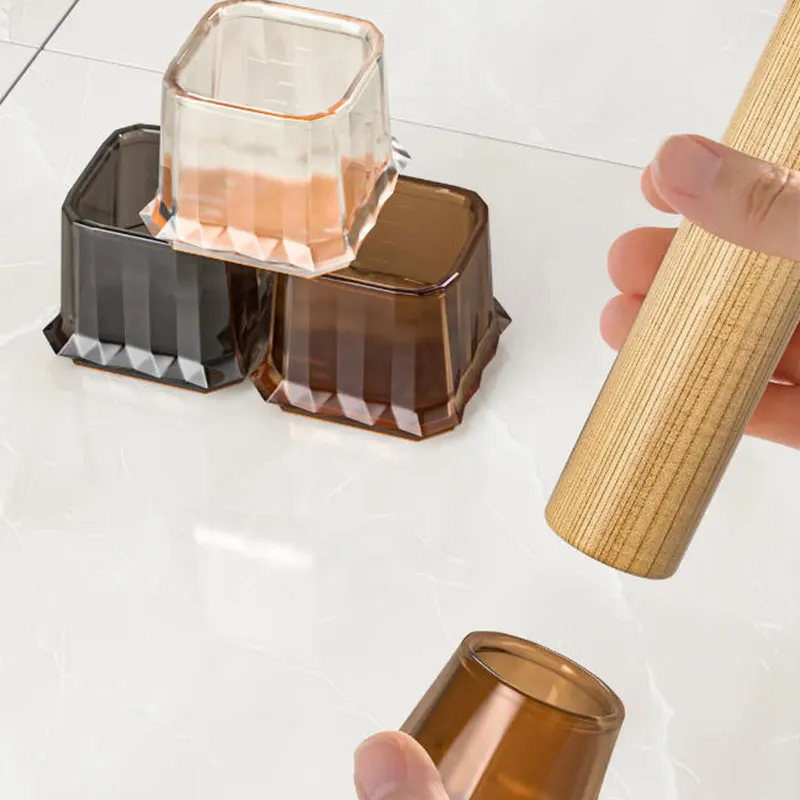 4/16- PCS Chair Leg Floor Protectors for Hardwood Floors, Thick Silicone Rubber Covers, Scratch-Resistant & Noise Reducin