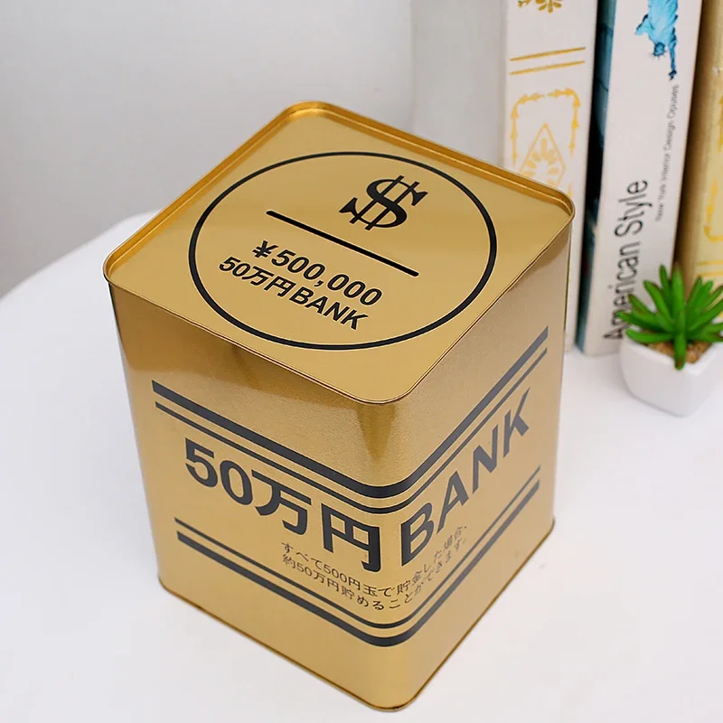 Large Size Piggy Bank  5000 € Savings Box Metal Safe for Money Box Japanese Cash Coin Purse Children's Safe Coin Organizer Gift