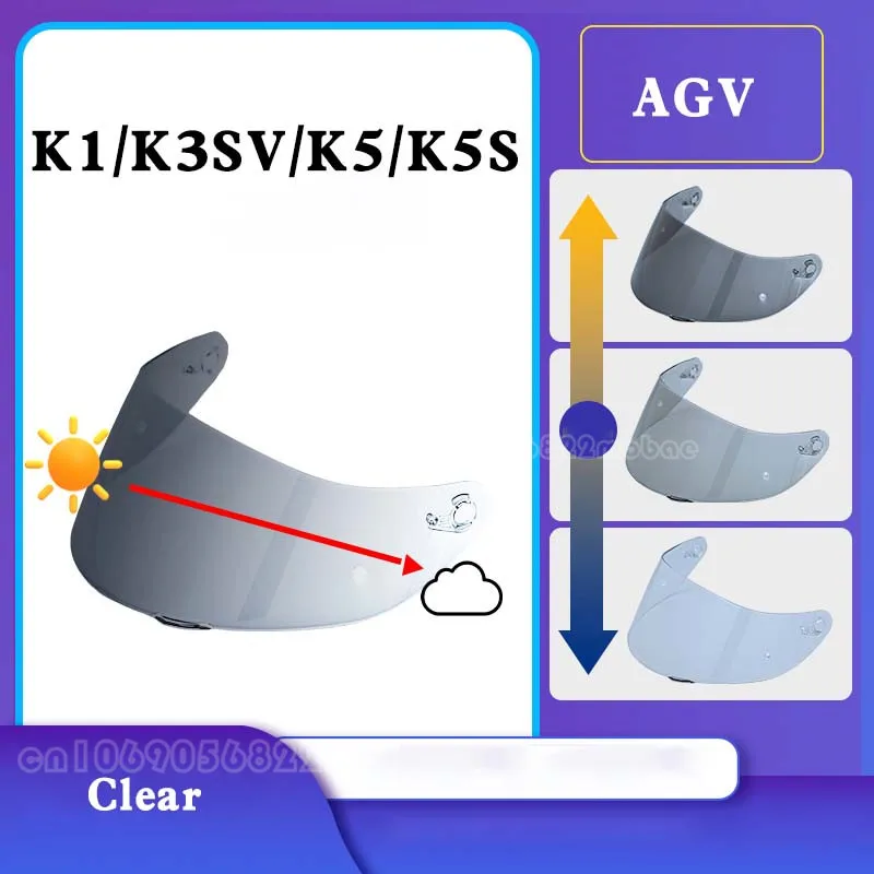 قناع خوذة متلون ضوئي ، رؤية ليلية للدراجات النارية ، واقي بديل ، AGV K1 ، K3SV ، K5 ، K5S ، K6 ، K6S ، Pista ، GPR ، GPRR ، CORSA R