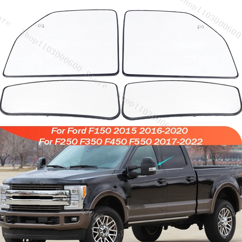 For Ford F150 2015-2020 F250 F350 F450 F550 2017-2022 Rearview Mirror Lens with Heating Side Door Mirror Glass FL3Z17K707R