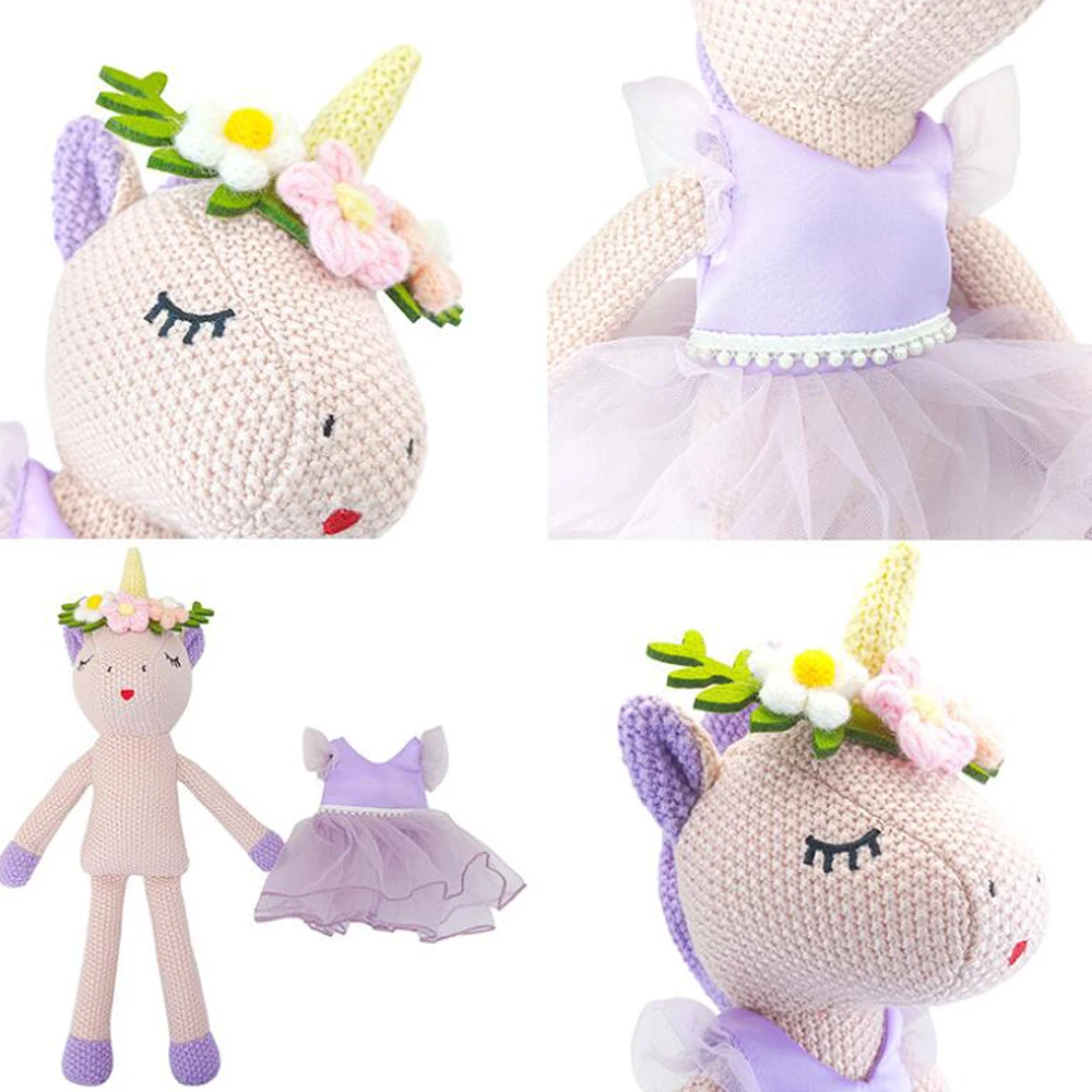 Knitted Unicorn Stuffed Children Plush Toy