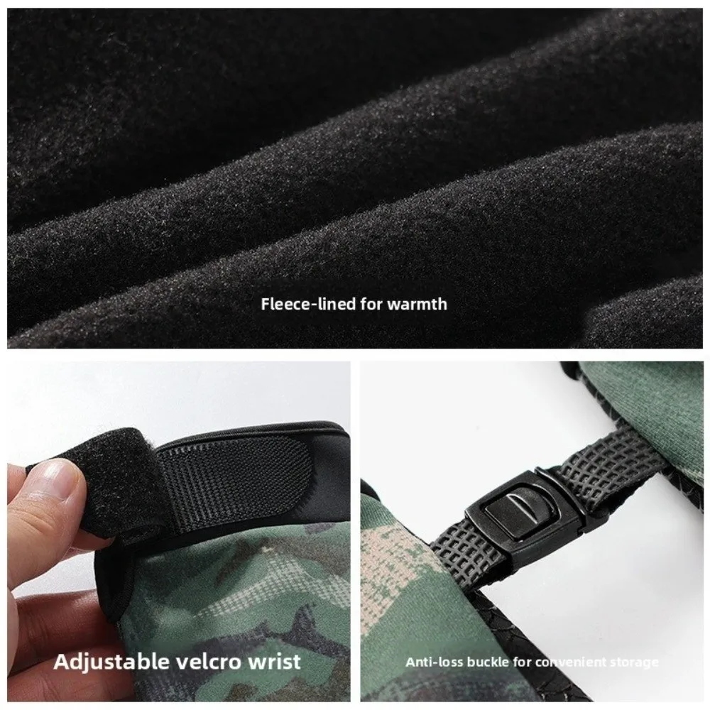 قفازات الصيد الشتوية بطانة العزل الحراري قفازات دافئة ارتداء مقاومة مفتوحة إصبع تصميم قفازات مقاومة للماء الصيد