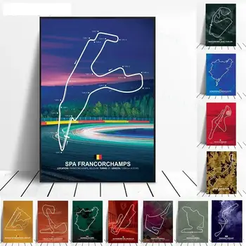 Formule 1 Nurburgring Monaco Imola okruh plátno obraz F1 plakáty a tisky nástěnné obrazy pro obývací pokoj domácí dekorace 10 nejlepší prodej okruh v Monaku - №8