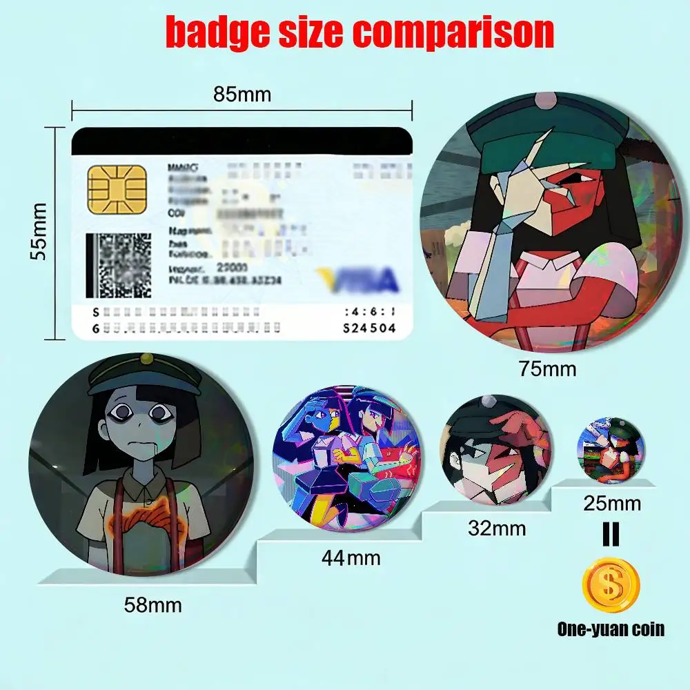 Animation ENA Dating Oblivion Creative Round Badge Button Pin Bag Decor Fans Collection Friends Gift Brooch