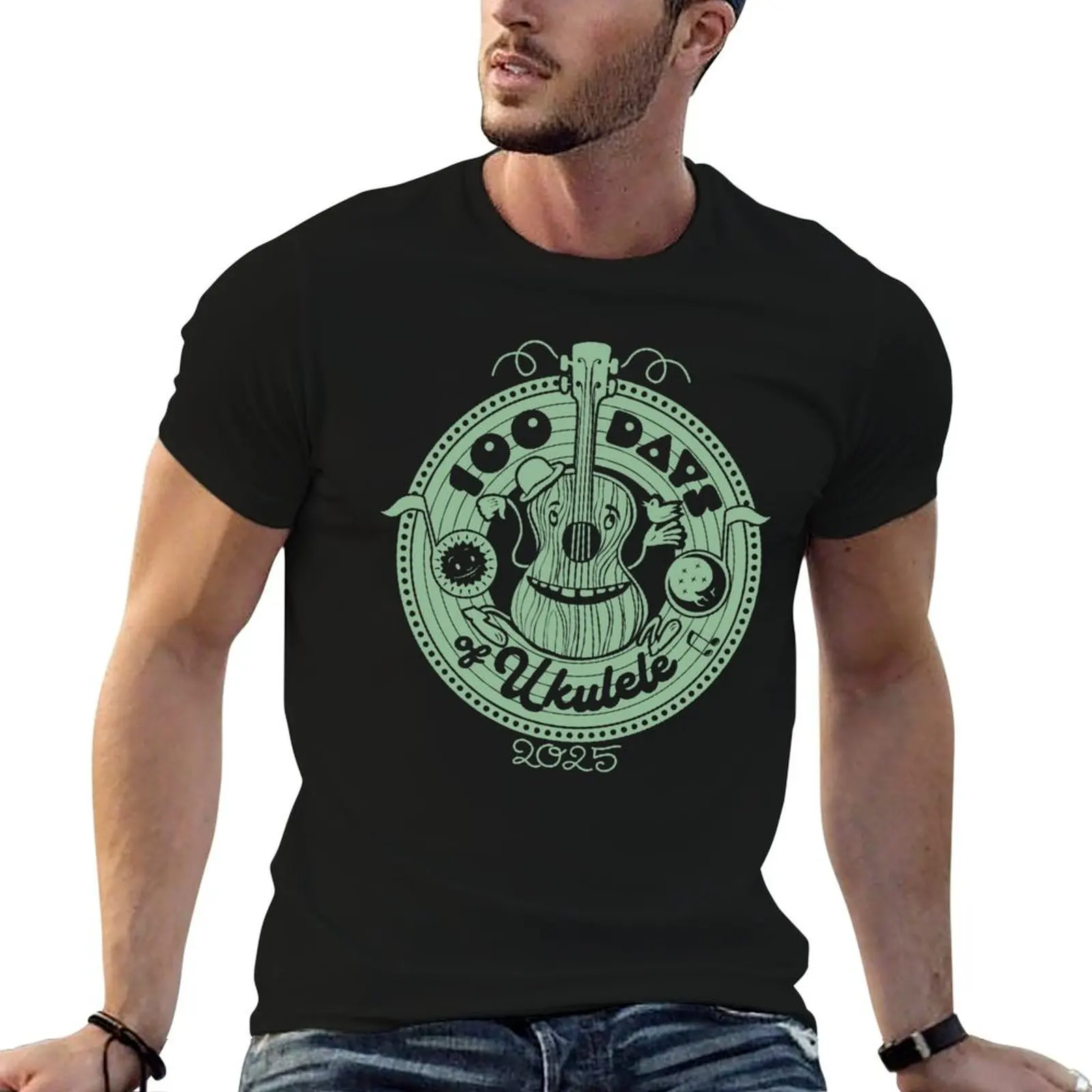 

2025 Long Play 2: Mint - 100 Days of Ukulele 2025 T-Shirt t shirt man cotton man t shirt heavy cotton T-Shirt