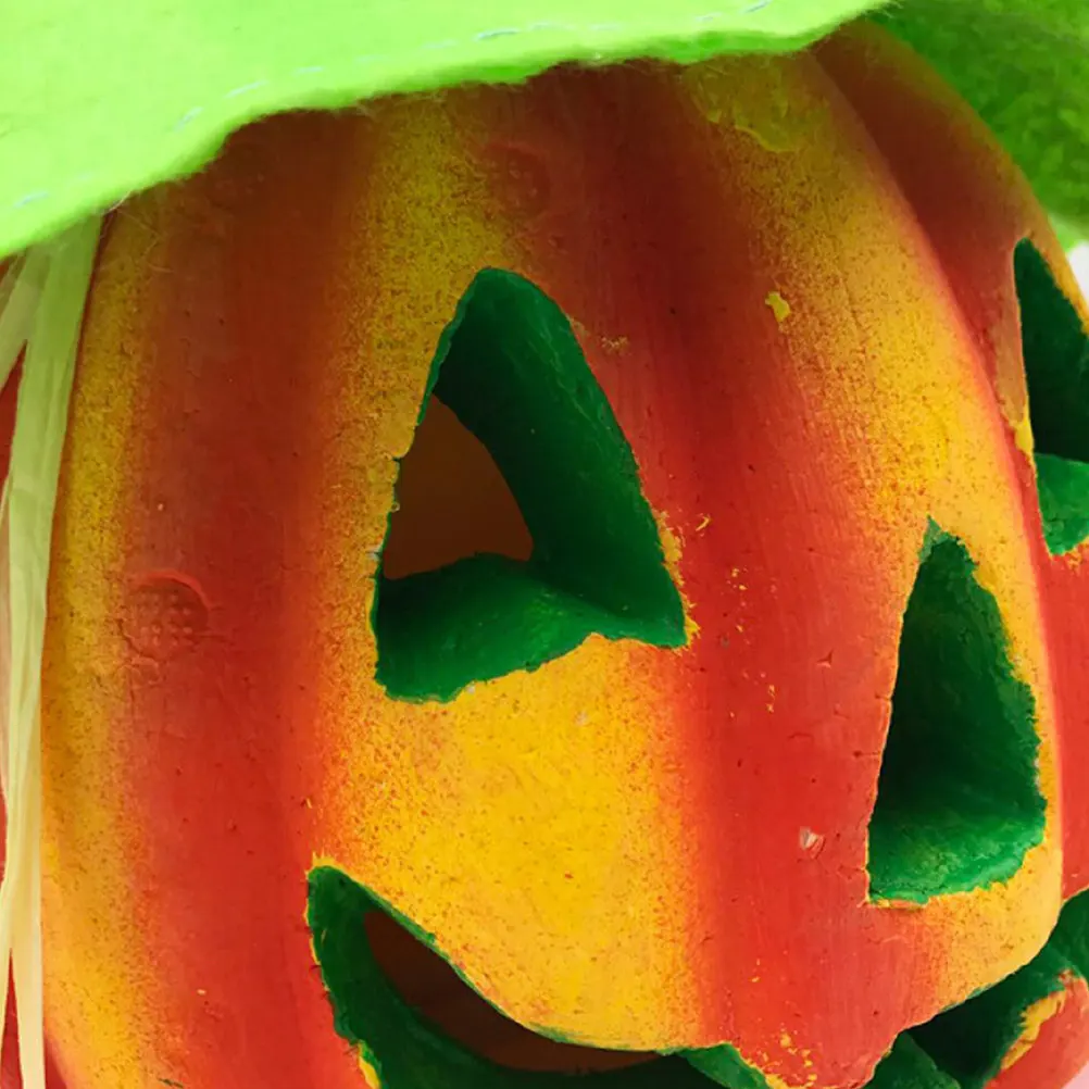 Realistic Jack-O-Lantern Halloween Decoration Sound-Controlled Glowing Eyes Terrifying Scream Foam Prop for Haunted House Party