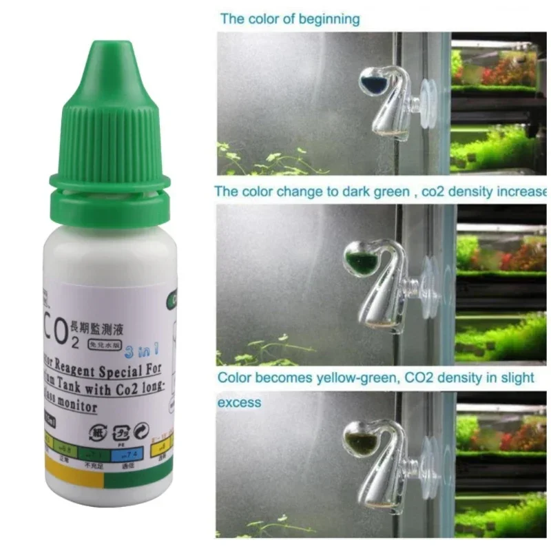 new 15ml Aquarium CO2 Solution Monitor Fluid Glass Carbon Dioxide Checker