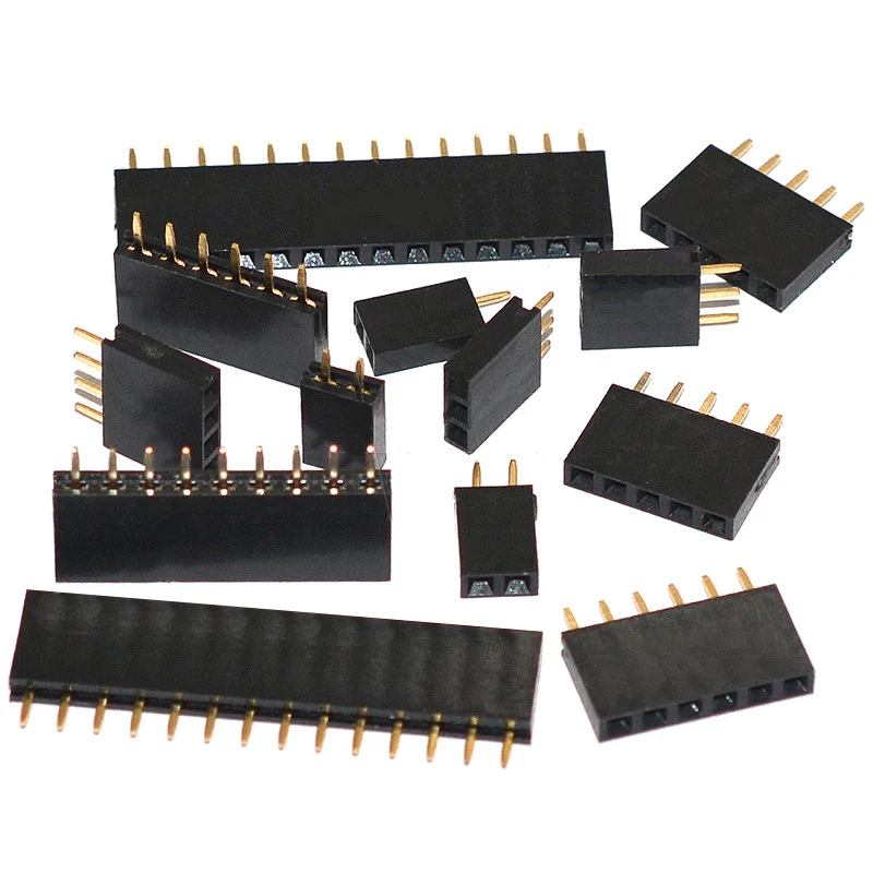 10/20pcs 2.54mm Double Row Straight Female 2-40P Pin Header Socket Connector 2x2/3/4/5/6/7/8/9/10/12/14/16/18/20/25/30/40Pin