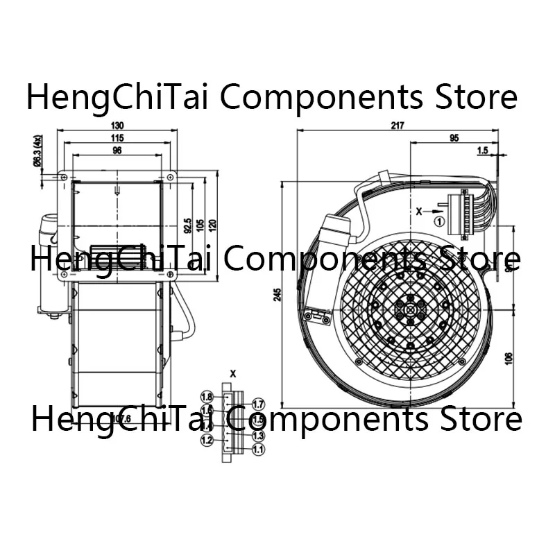 Original G2E140-PI32-43 115V G2E140-PI32-10 Centrifugal cooling fan ventilation