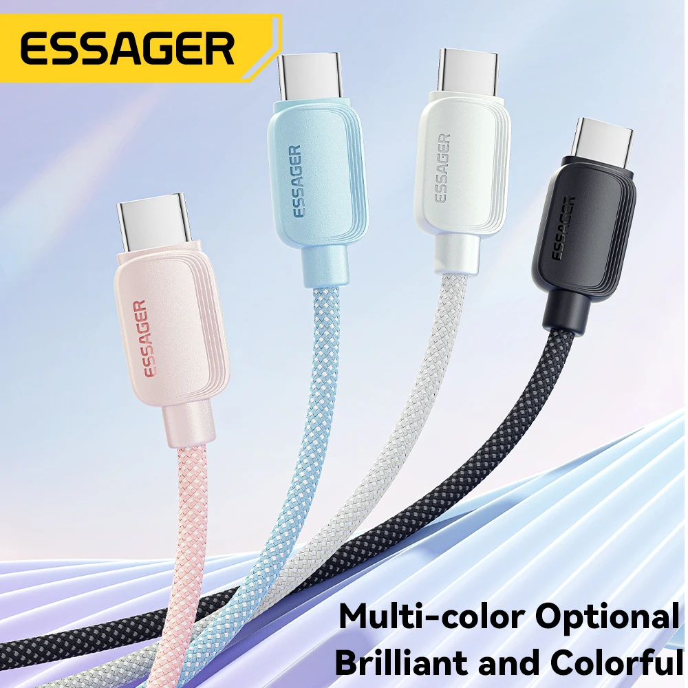 Essager USB C To Type C Cable 5A PD 100W Fast Charging Charger Data Cord For Macbook Pro Samsung Xiaomi Huawei Charge Cable 3M