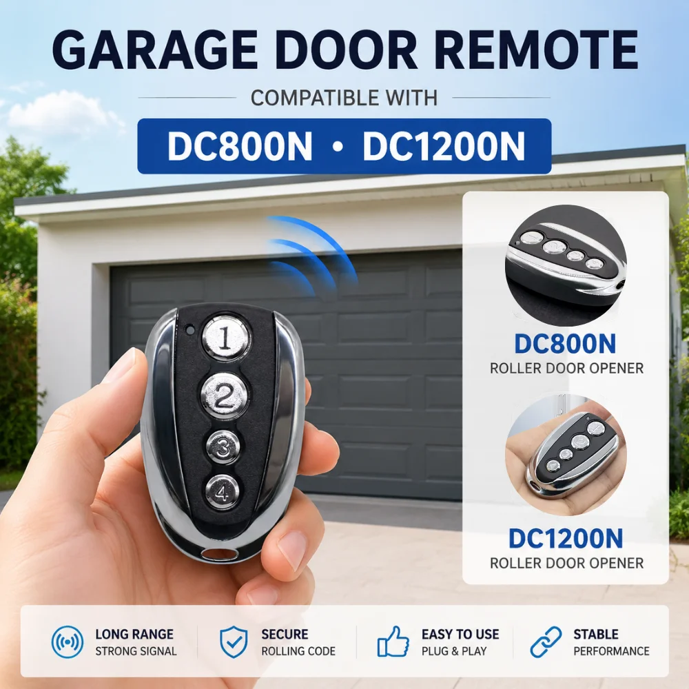 Doorworks Remote Control for DOORWORKS DC800N DC1200N Garage Door Openers 433.92MHz Rolling Code Gate Transmitter Command