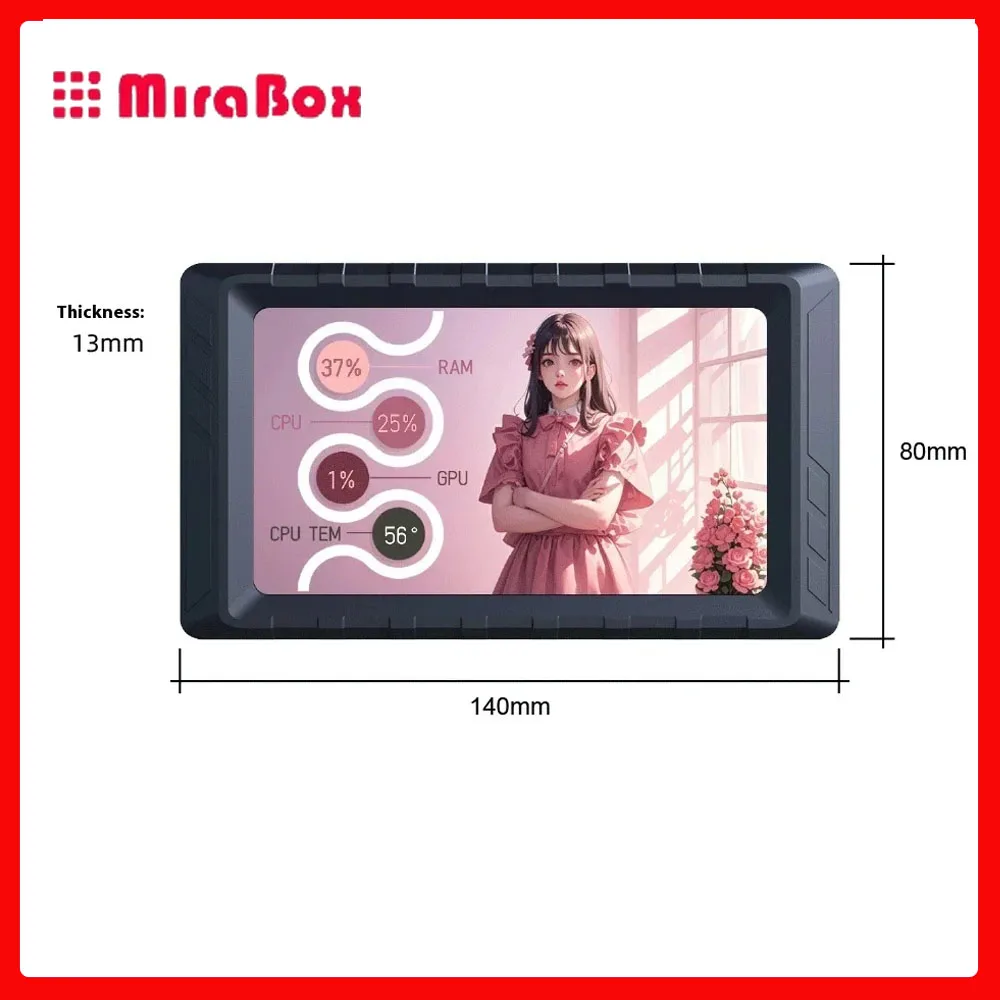

Корпус Mirabox D5, USB, дополнительный экран, 5-дюймовый для компьютера, процессор, графический процессор, дисплей, многотематический USB-экран монитора, портативный на заказ