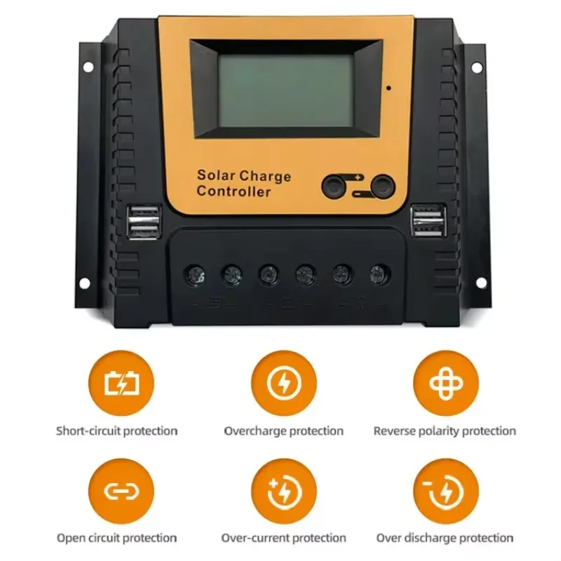 80A PWM Solar Charge Controller 12V 24V 36V 48V Adaptive Solar Charger Controller