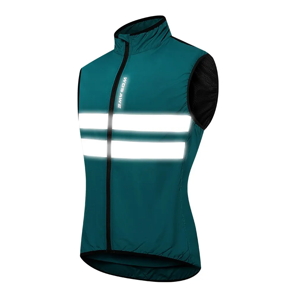 WOSAWE Mens Ladies Bike Vest Reflective Cycling Vest Windproof Breathable Sleeveless Jacket Running Vest Coat