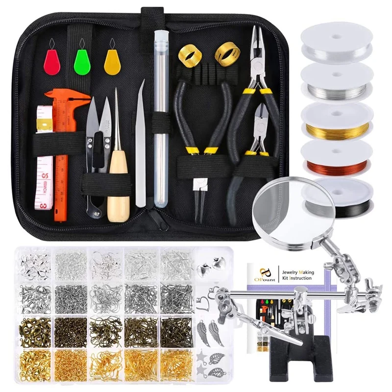 

Jewelry Making Supplies Kit With Jewelry Tools Jewelry Wires And Jewelry Findings For DIY Jewelry Repair And Beading