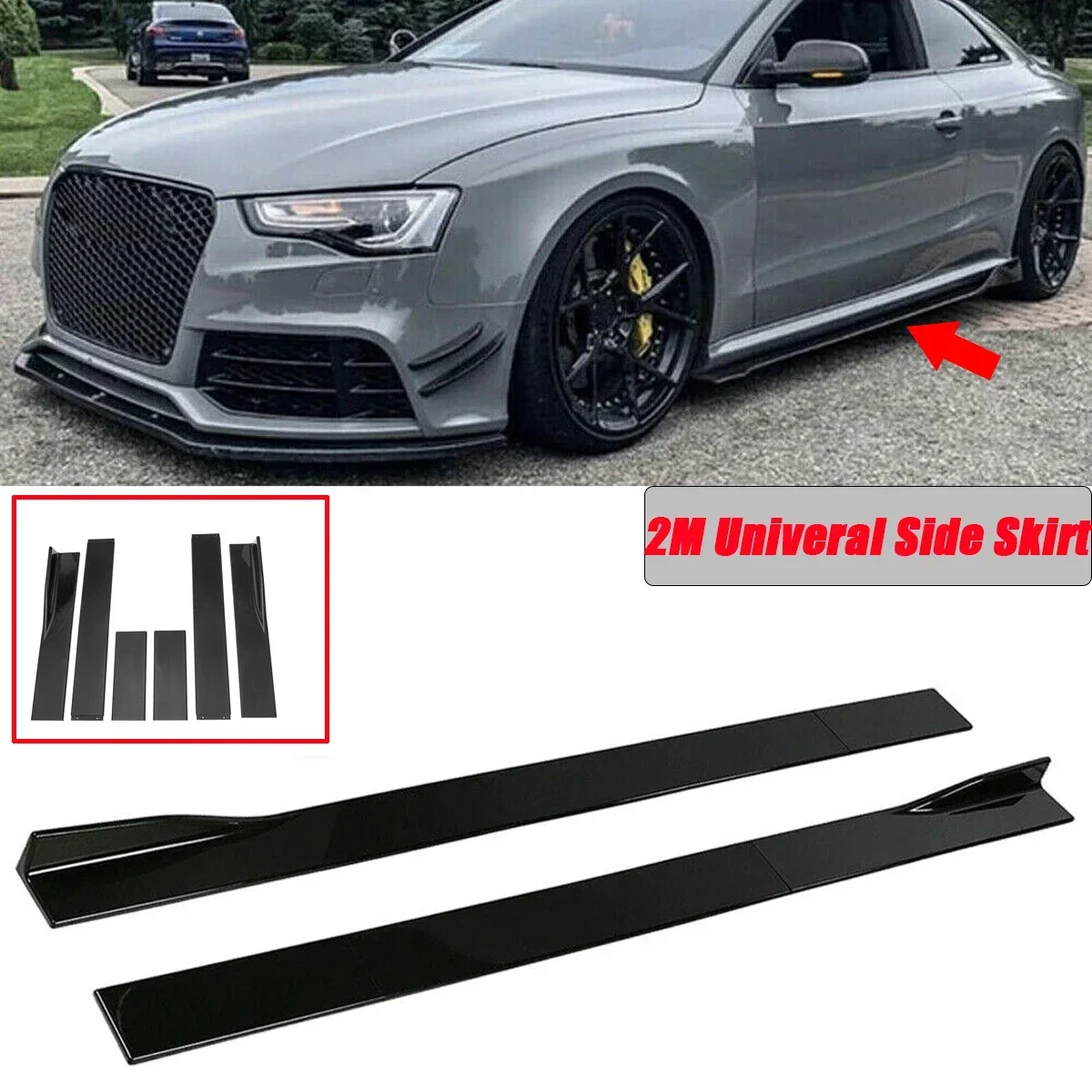 

Side Skirt Universal For AUDI A3 A4 A5 A6 A7 A7 A8 Q3 Q5 Q7 RS5 RS6 RS7 S3 S4 Extension Splitters Apron Lip Splitter Winglet