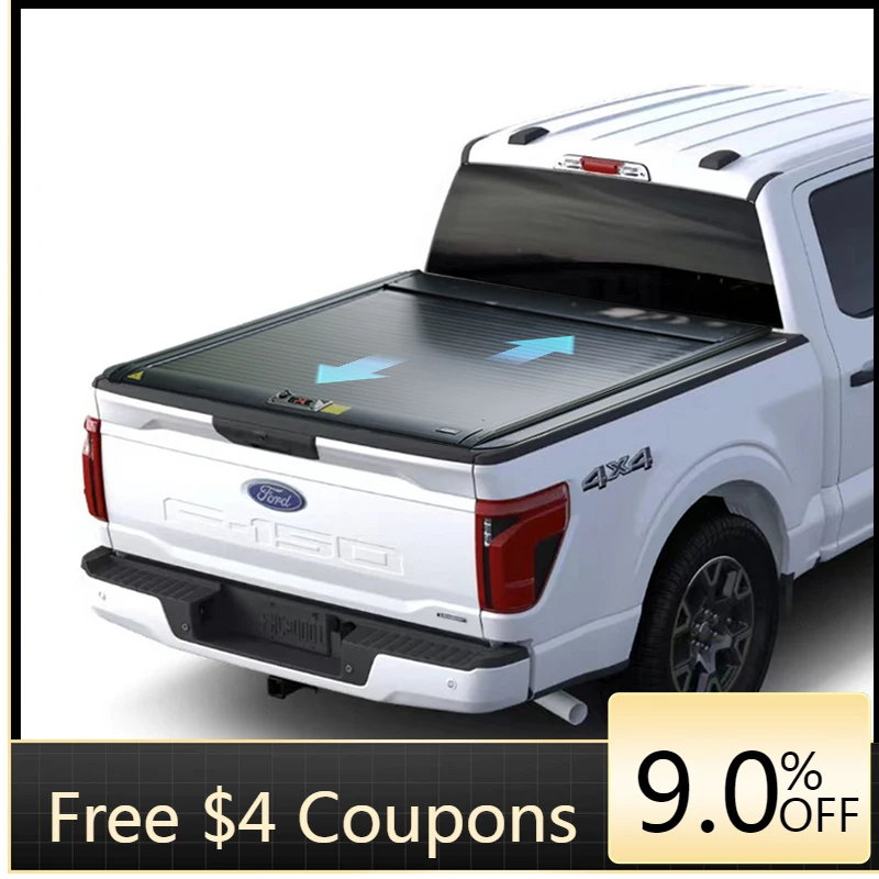 

Deren High QualityFord Raptor F150 Pickup Truck Aluminum Ute Lid Bed Tonneau Cover Retractable Hard Folding Shutter
