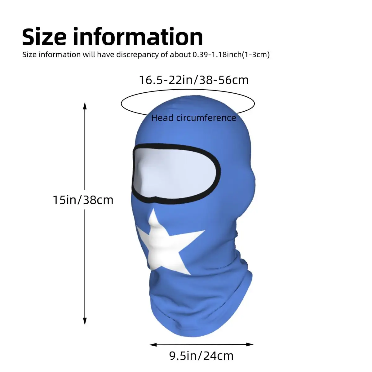 Somalia Flag Balaclava Full Face Mask Breathable Motorcycle Winter Warm Full Cover Caps Neck Windproof Dustproof Cycling Caps