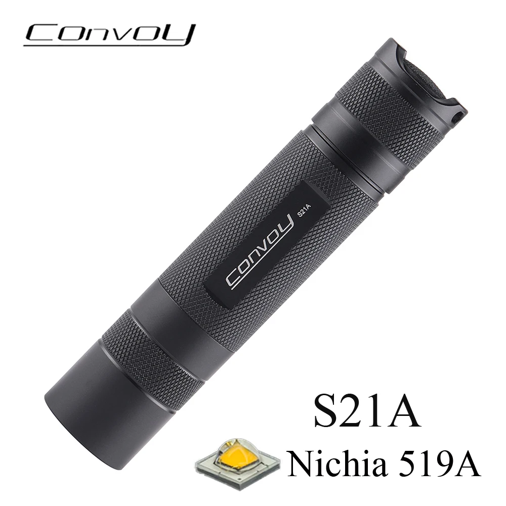 Convoy S21A Flashlight with Nichia 519A Led Lanterna High Powerful 21700 Torch EDC Flash Light Camping Fishing Hiking Lamp