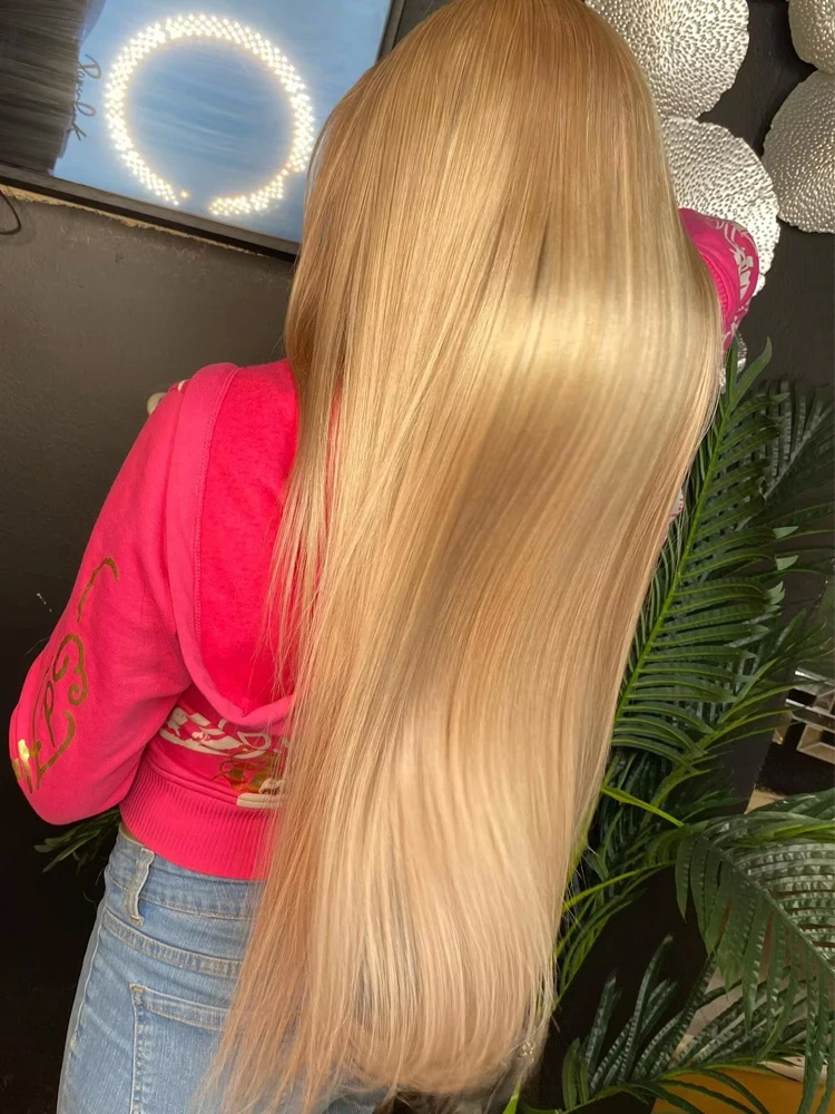 

Прямые парики из натуральных волос 220 Density Honey Blonde 13x4 HD Lace Front # 27-цветный бразильский парик с HD-кружевом для женщин, 30-32 дюйма