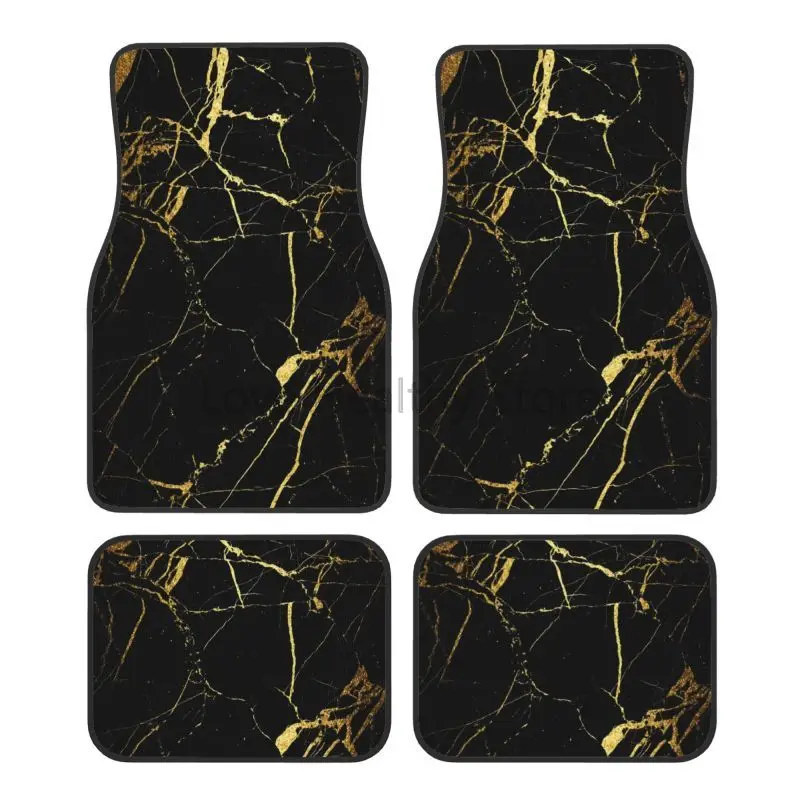 

Автомобильные коврики Черный мраморный узор Ковры Автомобильные аксессуары Декор Передние и задние автомобильные коврики Набор из 4 предметов