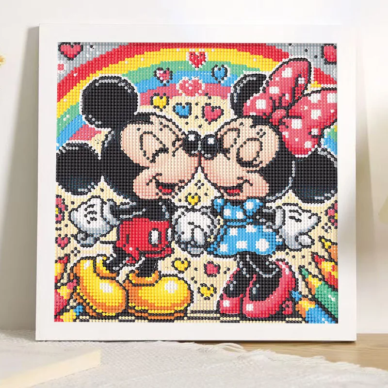 25*25cm 5D Child Diamond Painting Mickey Mouse Stitch Sticking Full Drills Embroider Decoration Draw Handiwork Material Packs