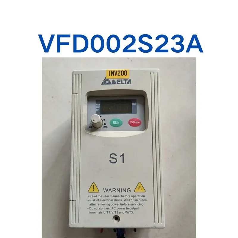 

Used VFD002S23A 0.2KW frequency converter tested OK, function intact