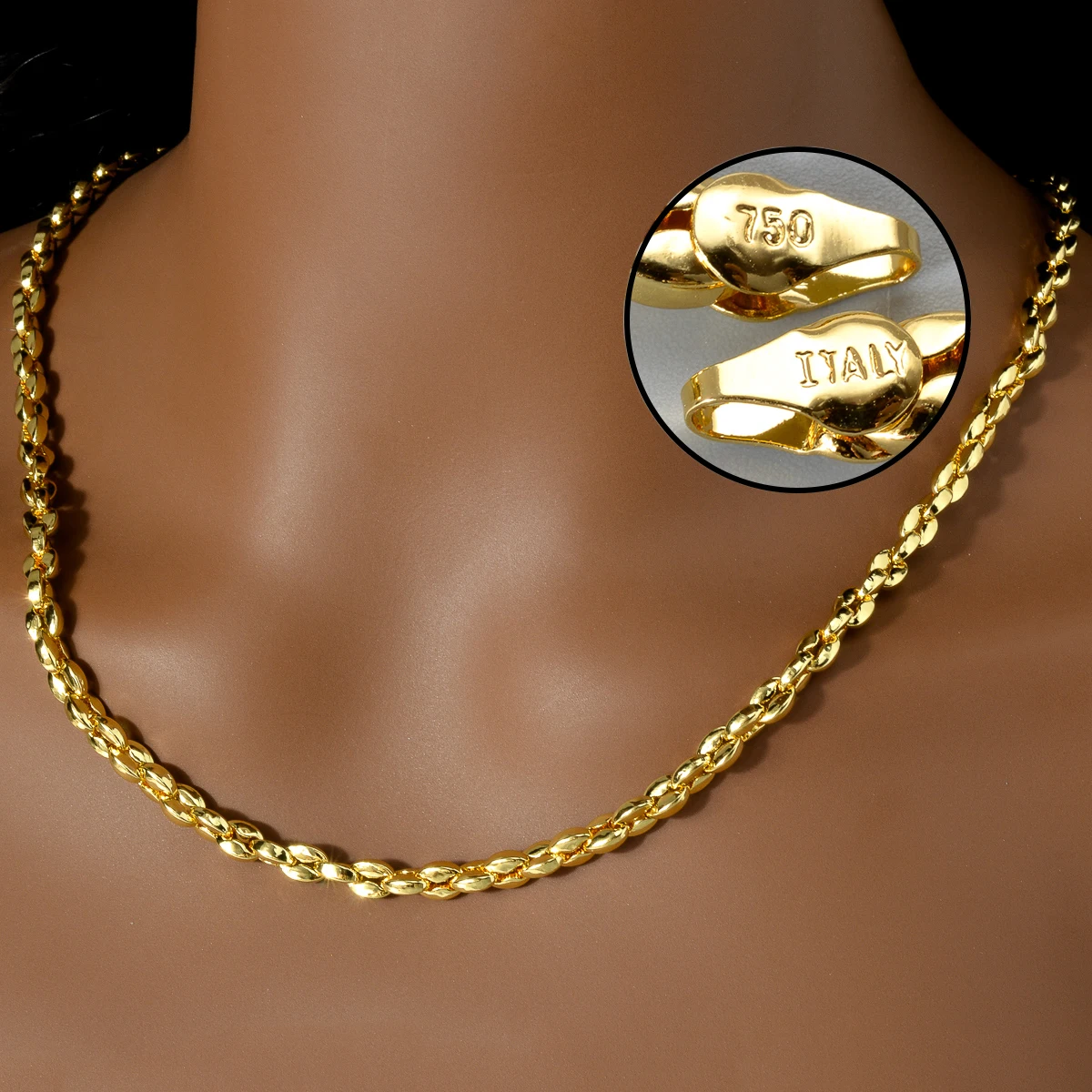 

Dubai 18k Gold-plated Women's Necklace Irregularly Interwoven 0.2 Inch Wide Hip-hop Punk Party Wedding Accessory Gifts