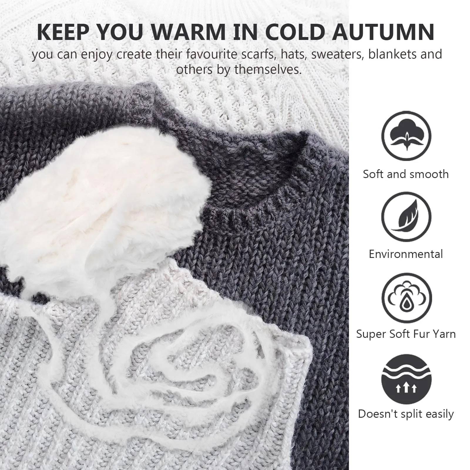 

2Pcs Imitation Wool Yarn Chunky Eyelash Yarn for Crochet Knit Random Color Warm Winter Accessories Imitation Wool