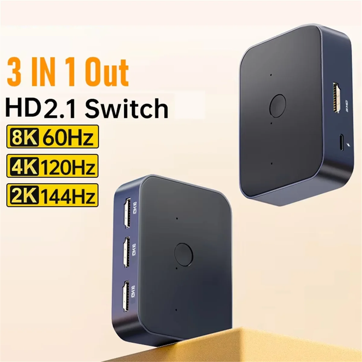 

NEW!! 8K60Hz/4K120Hz HDMI-Compatible Splitter Switcher 3in1 Out Switch Box Hub for PS5/Xbox/Roku/Apple/TV