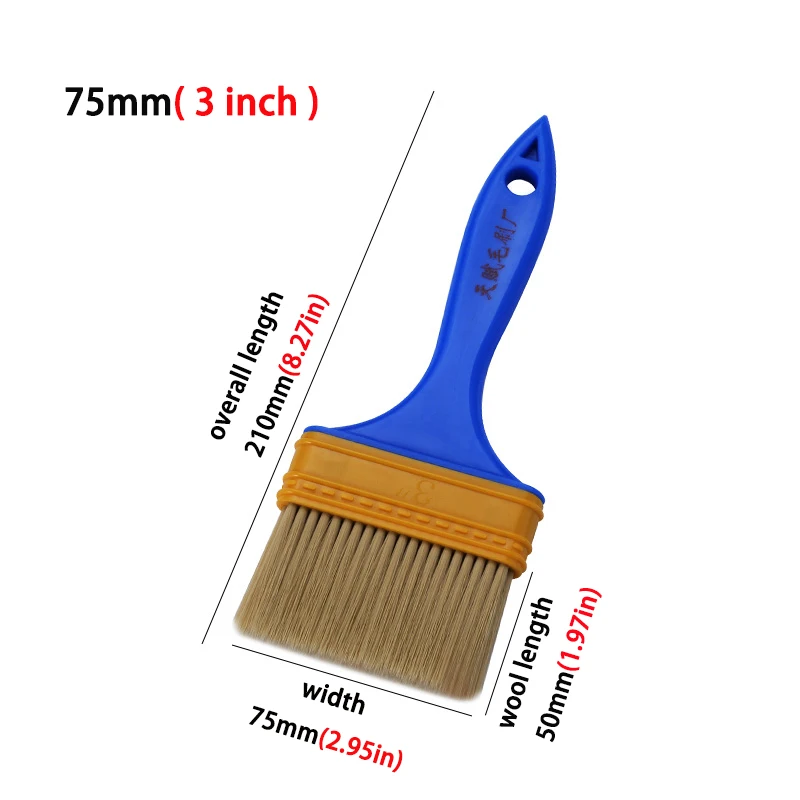 Blue Plastic Handle Plastic Wire Brush Water-Based Oil Brush Painting Tool Decoration Paint Latex Cleaning Barbecue Baking