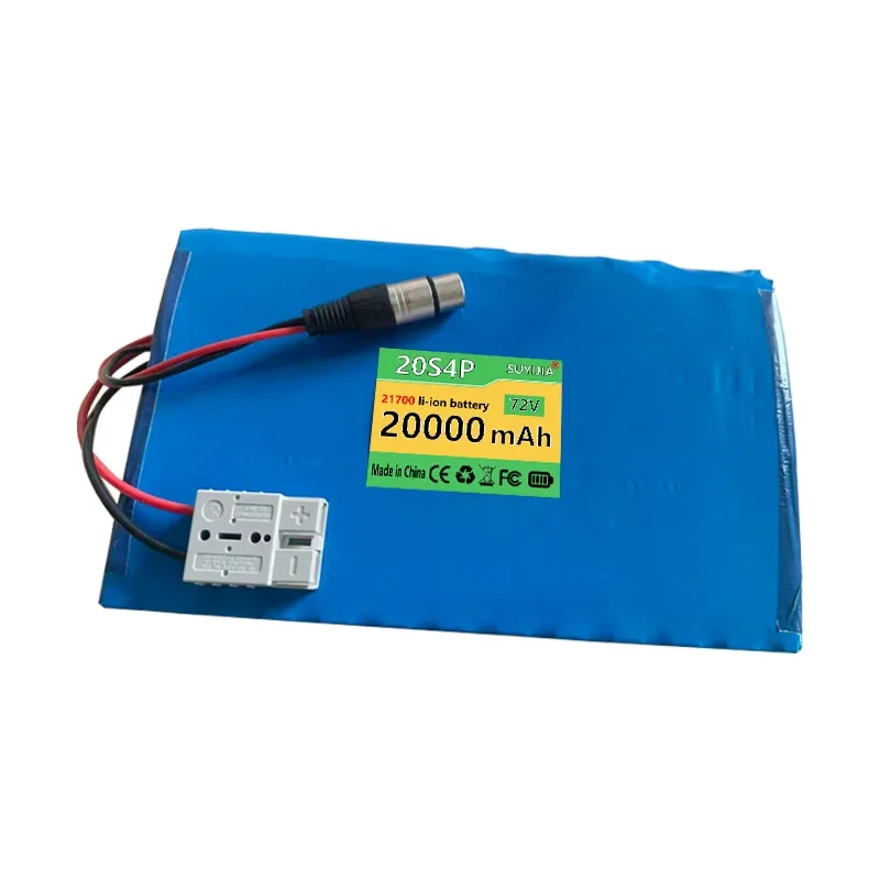 21700 72V Battery 20S4P 20AH 84V Lithium Battery Pack for Motorcycle, Scooter, Bicycle 1000W  Motor with 50A BMS