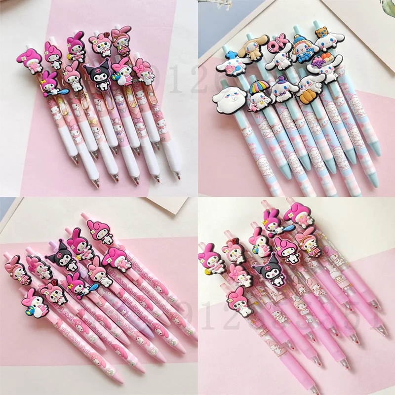 10-30pcs Sanrio Gel Pens My Melody Cinnamoroll Roller Ball Pen Neutral Signature Pen Office School Supplies Stationery Wholesale