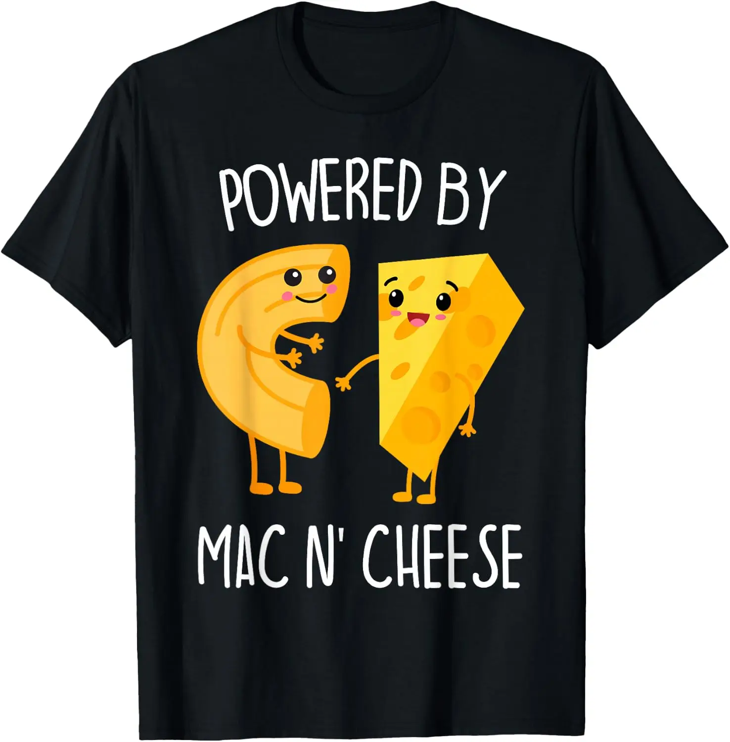 Men's Graphic Print T‑Shirt, Casual Short Sleeve Crew Neck Tees, Summer Daily Wear Soft Cotton Tops for Male. Powered By Mac N Cheese T-Shirt