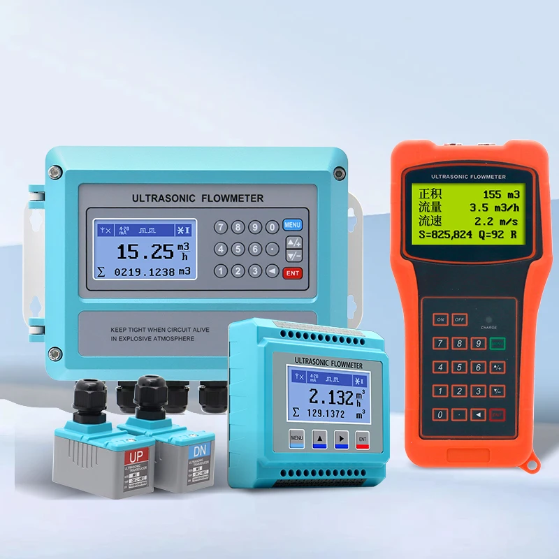 High-precision Ultrasonic Flowmeter 4-inch 6-inch Pipe Liquid Milk Seawater 4-20mA /RS485 Non-invasive Water Flowmeter