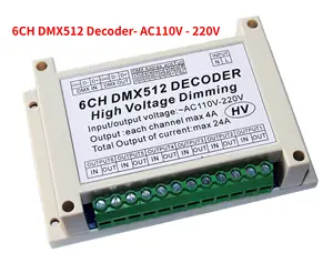 Decoder DMX512 6 Canali Ad Alta Tensione - 110V-220V, 5A Per Canale | Per Controllo Luci Incandescenti E LED