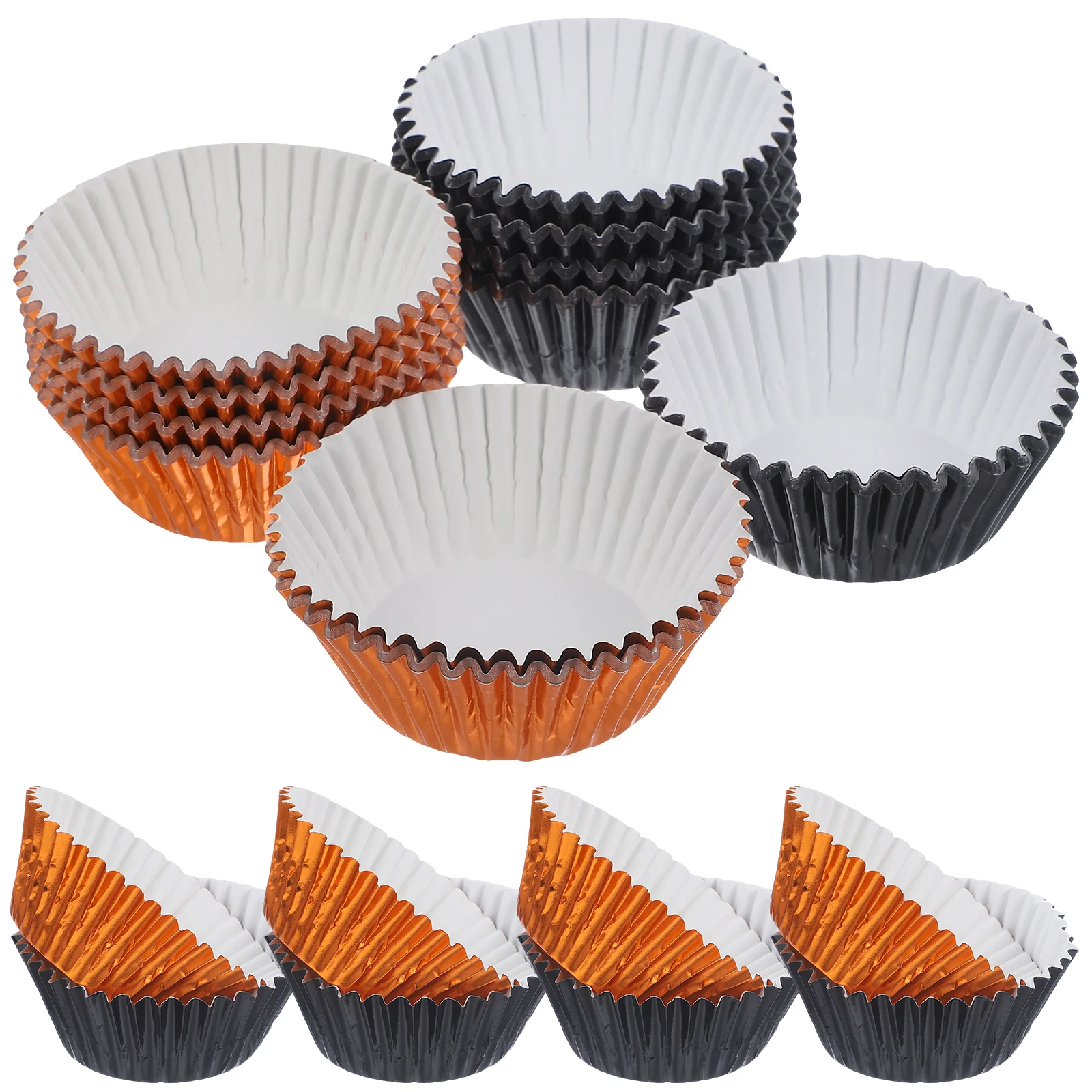 

200pcs Baking Cups Paper Muffin Cupcake Liners Black Orange Thickened Snowman Cake Wrappers for Cases Holders Decorative Dessert