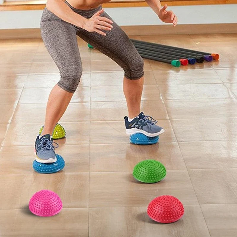 Piedras de paso para entrenamiento de equilibrio para niños, bolas de Yoga de media esfera, masaje, Fitness, gimnasia, ejercicio, juguetes