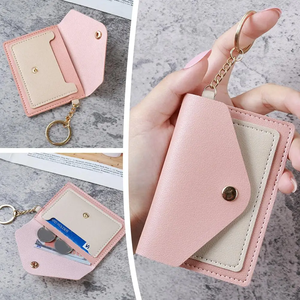 Small Wallet Women Fashion Small Wallet Purse Solid Credit Card Color Holder Bags Wallet Leather Mini Coin Zero Purse Pu Wa N8v6