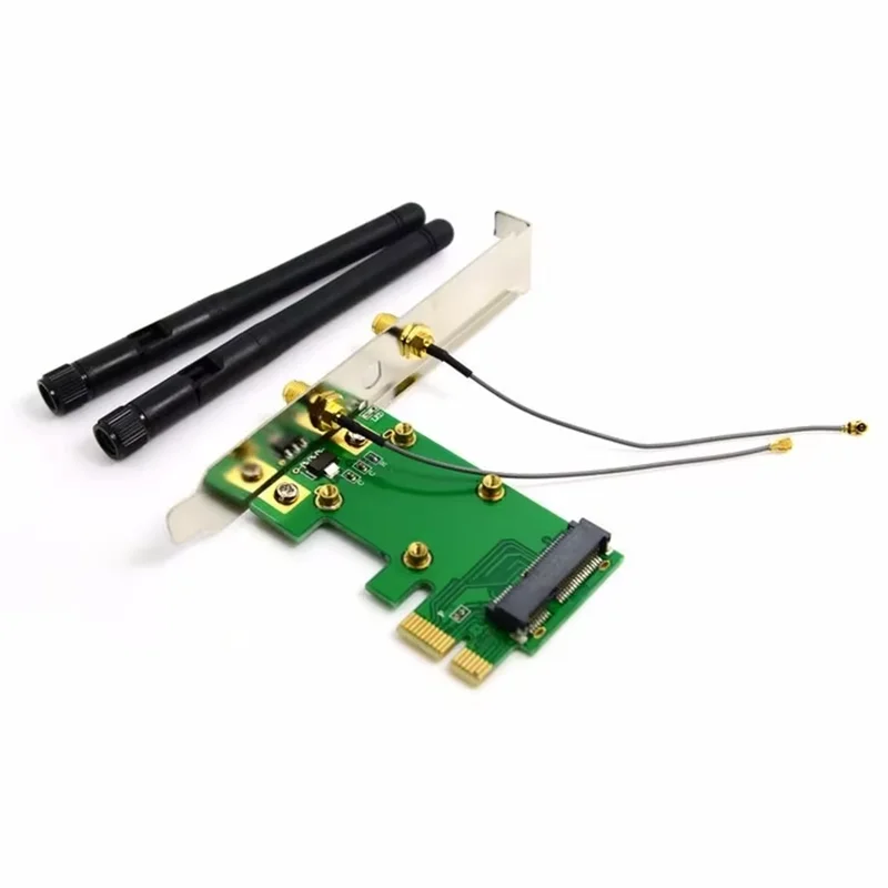 PCI-e Mini PCI-E PCIe PCI Express zu PCIe PCI-E Express Wireless-Adapterkarte mit zwei Antennen Netzwerk Internet Computer WiFi