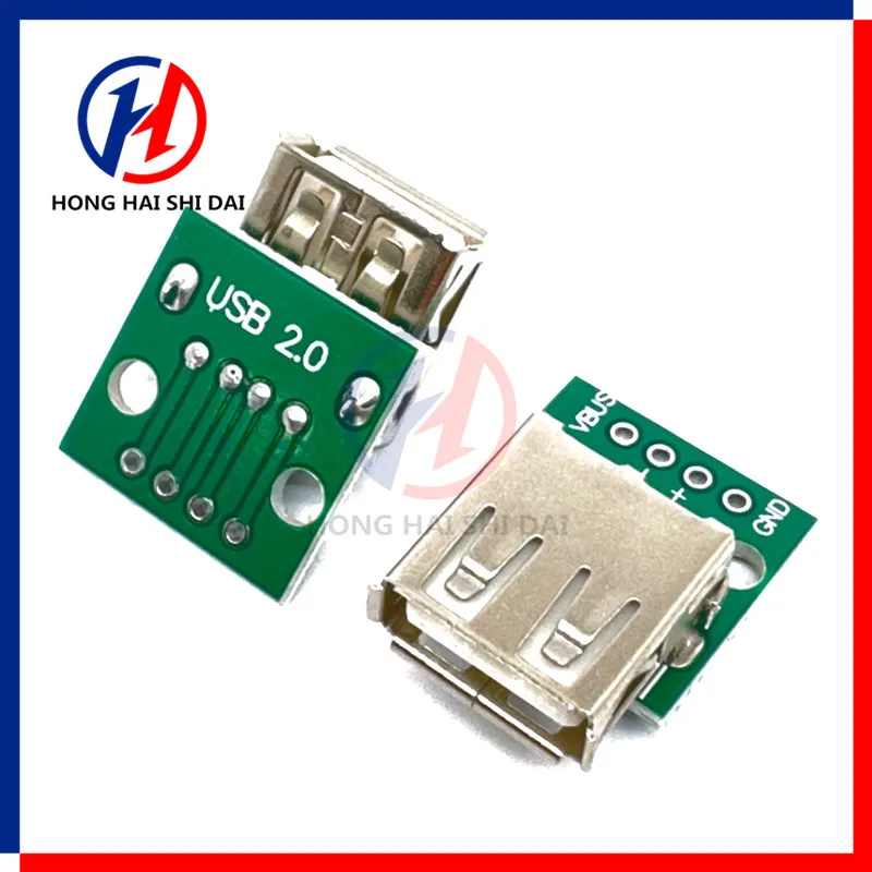 10PCS/Lot USB 2.0 Socket Type A Female USB To DIP 2.54MM PCB USB Breakout Board Pitch Adapter Converter Connector 4 Pin